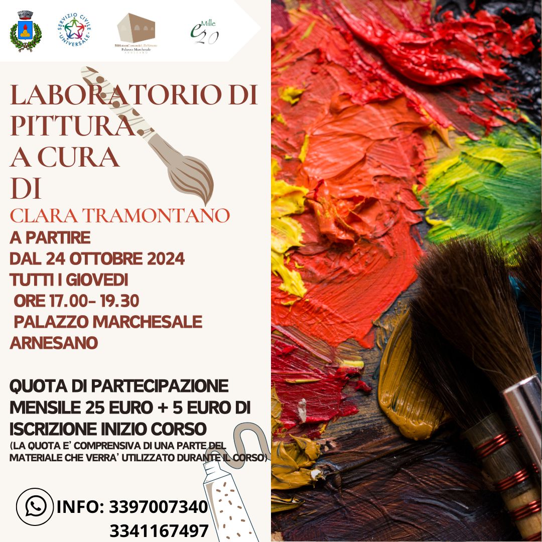 LABORATORIO DI PITTURA A CURA DI CLARA TRAMONTANO