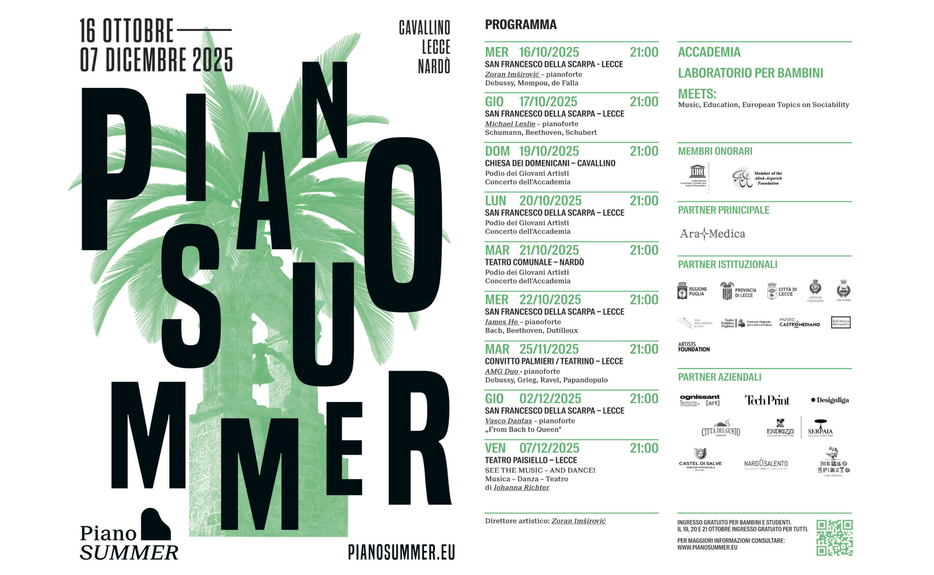 &ldquo;DON&rsquo;T STOP THE MUSIC!&rdquo; Al via a Lecce l&rsquo;edizione 2025 di &ldquo;PIANO SUMMER&rdquo;