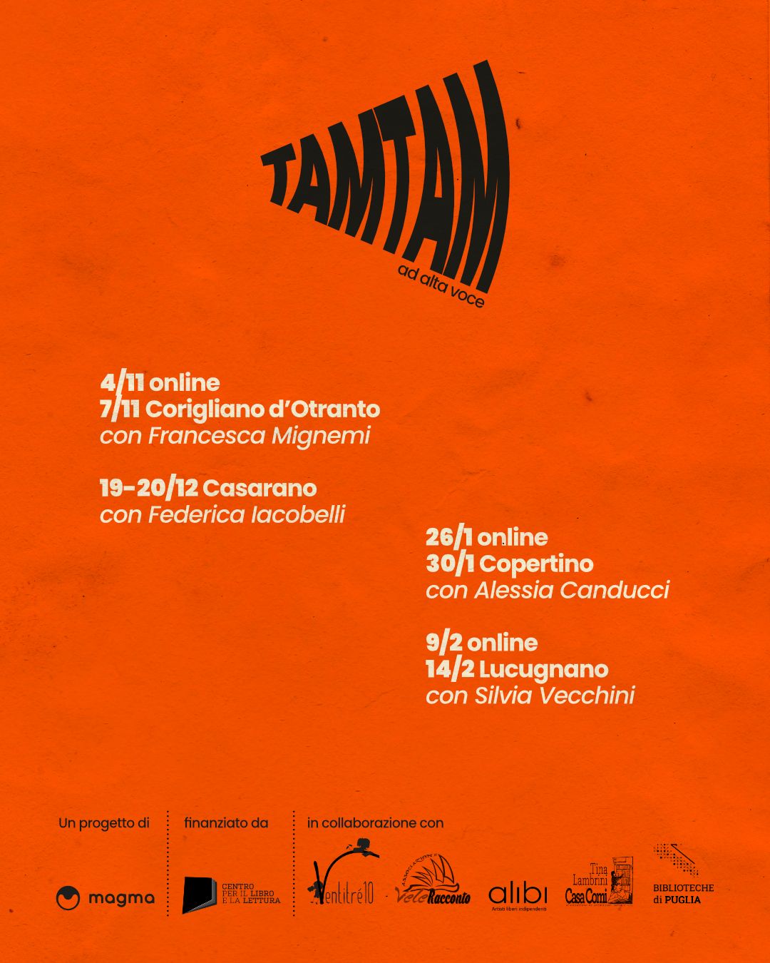 Avvio del progetto TAM TAM – Pratiche di lettura ad alta voce per la costruzione dei sé, del mondo,