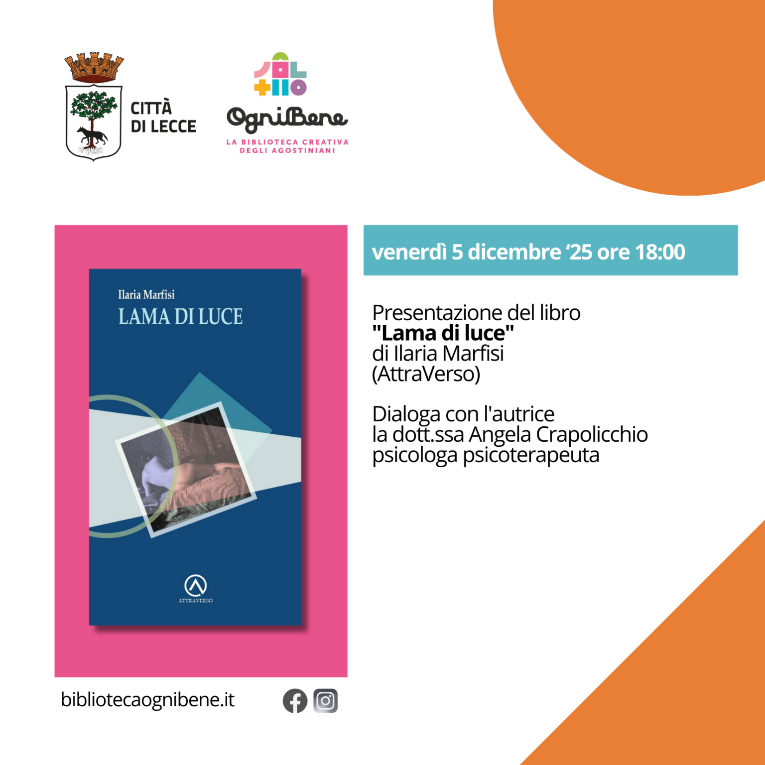 Presentazione del libro “Lama di luce” di Ilaria Marfisi (AttraVerso)