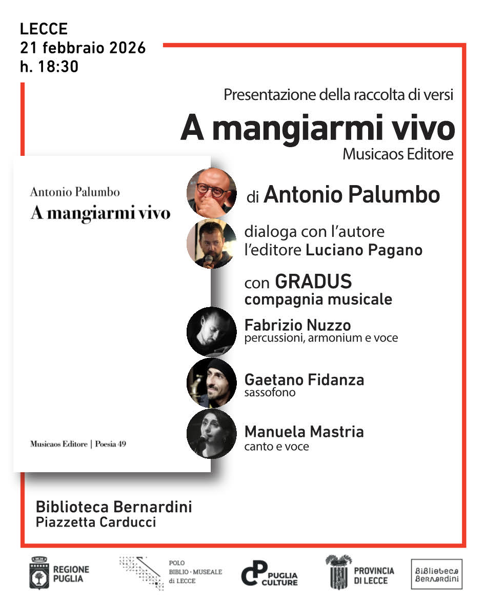 Presentazione raccolta di versi &laquo;A mangiarmi vivo&raquo; di Antonio Palumbo