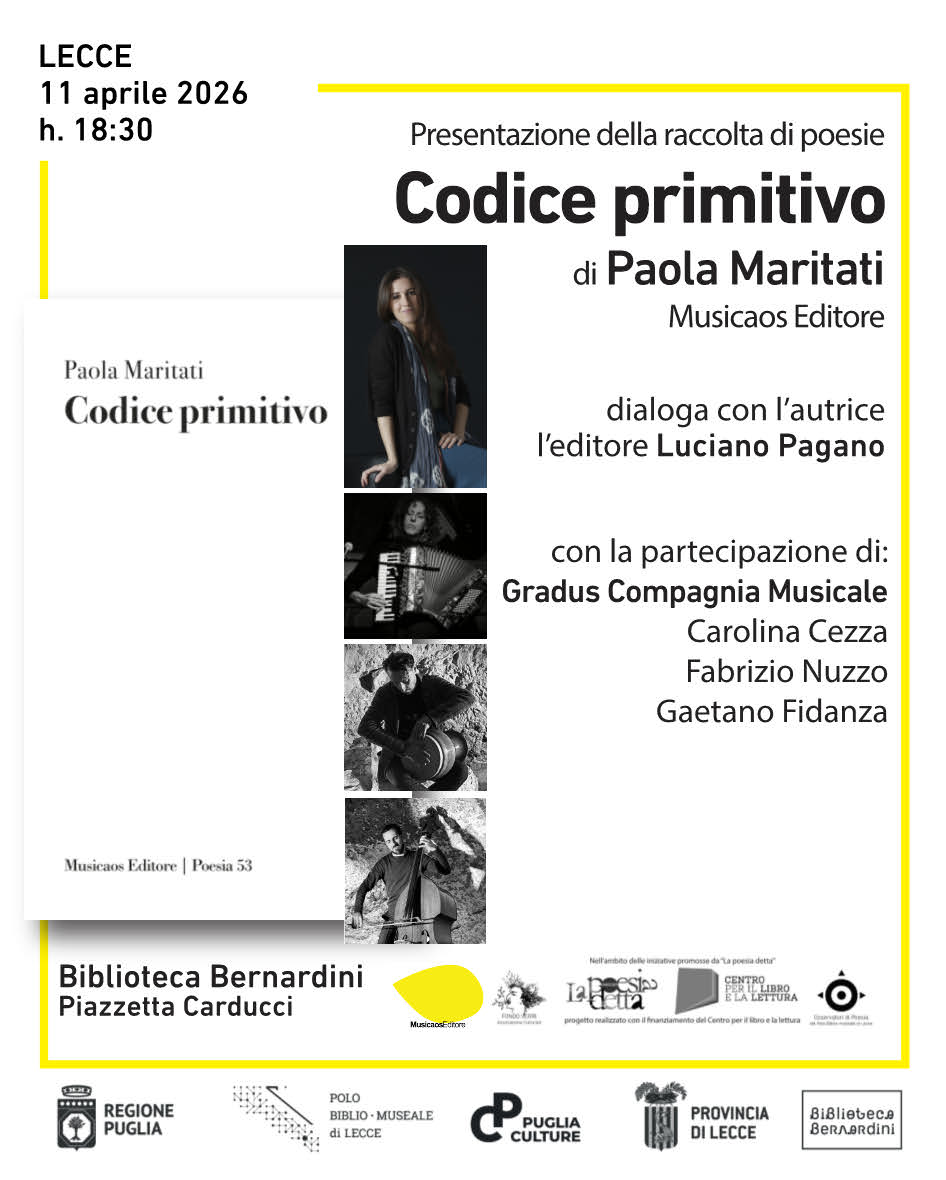 Presentazione della raccolta di poesie  &ldquo;Codice primitivo&rdquo;