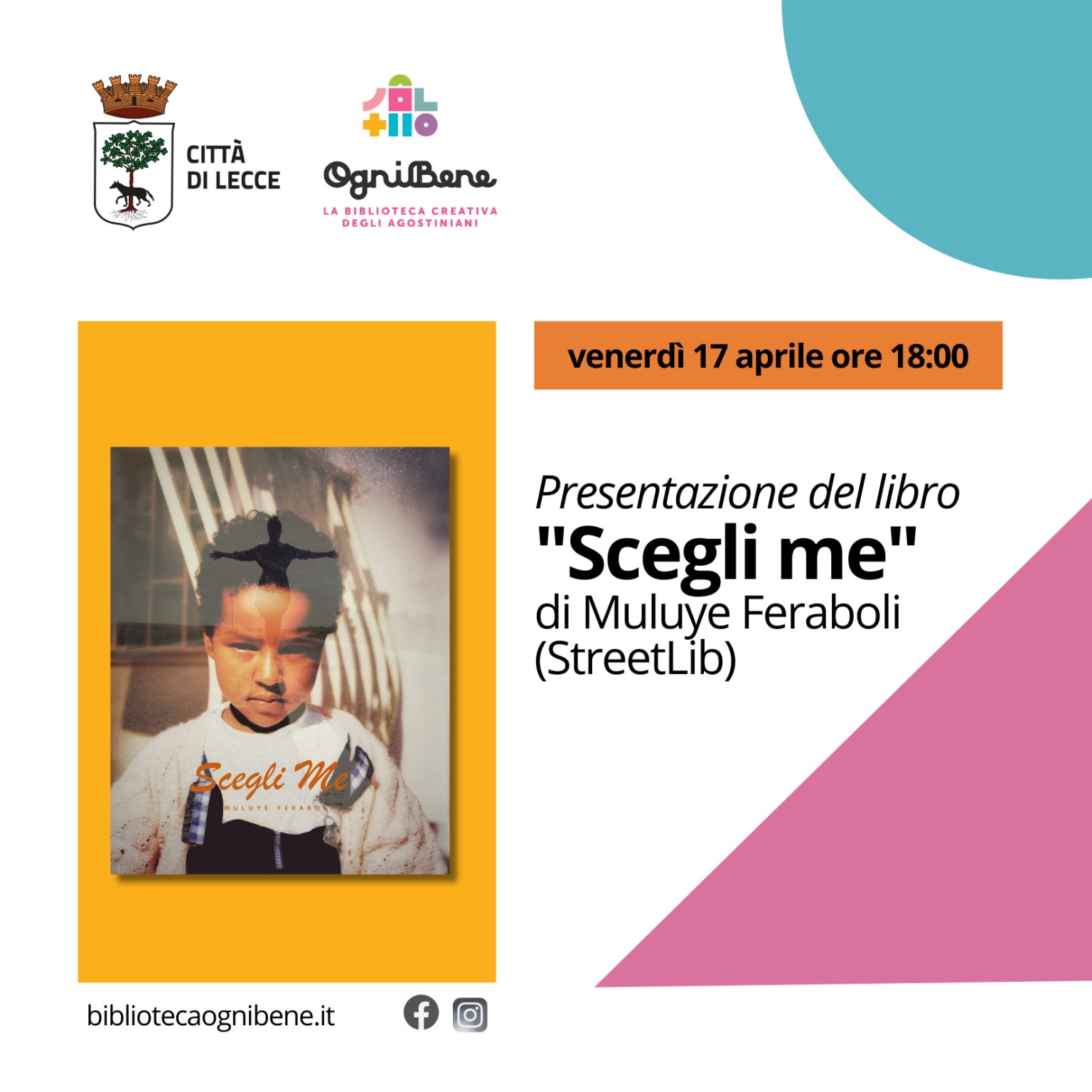 Presentazione del libro &ldquo;Scegli me&rdquo; di Muluye Feraboli (StreetLib)