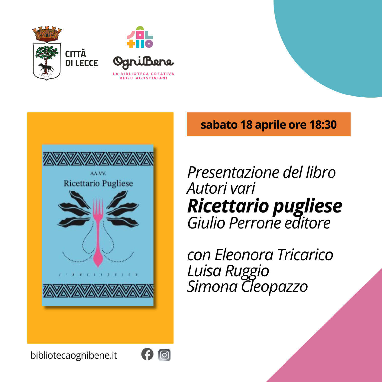Presentazione del libro &ldquo;Ricettario pugliese&rdquo; (Giulio Perrone editore)