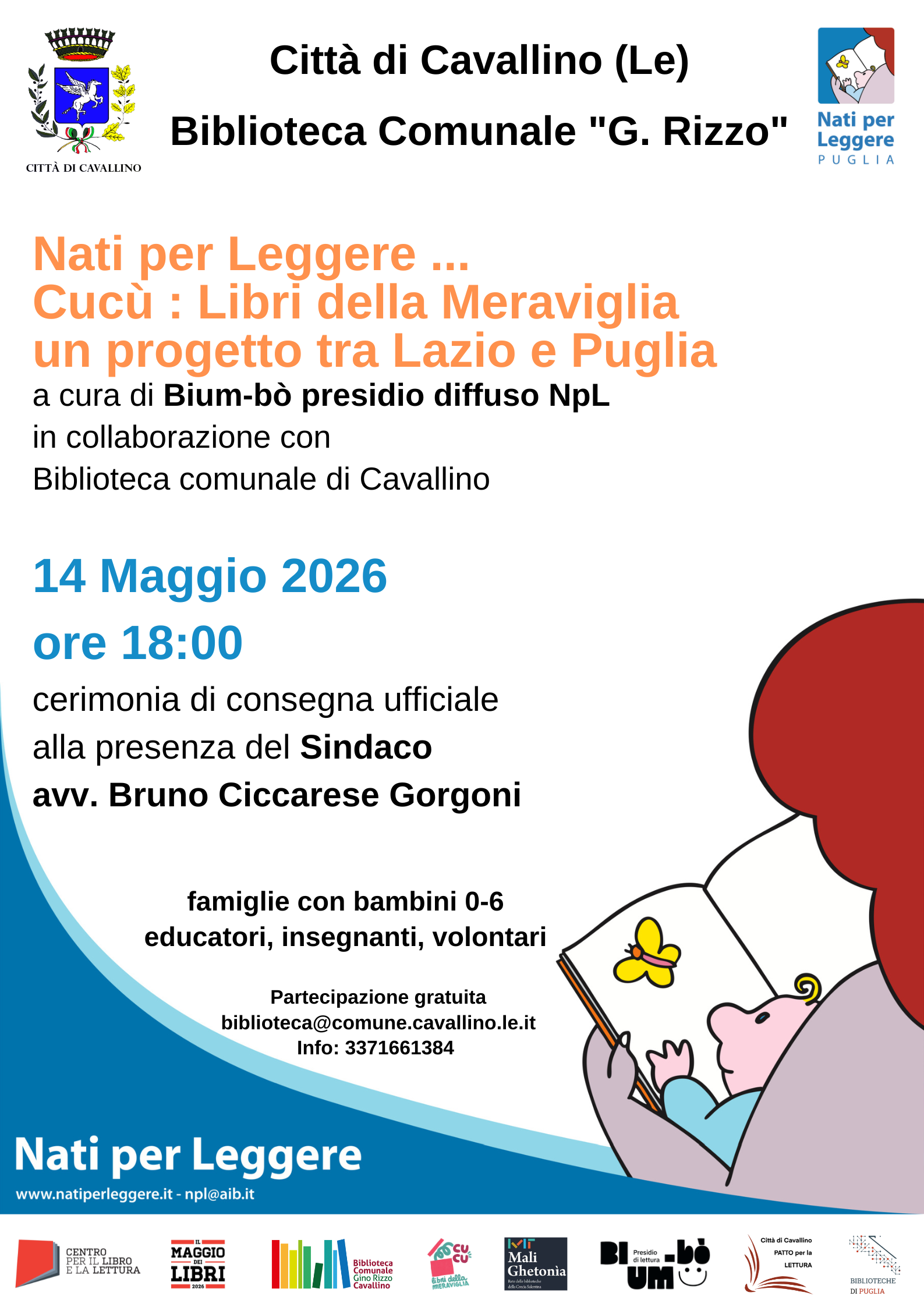 Nati per Leggere ...  Cuc&ugrave; : Libri della Meraviglia un progetto tra Lazio e Puglia