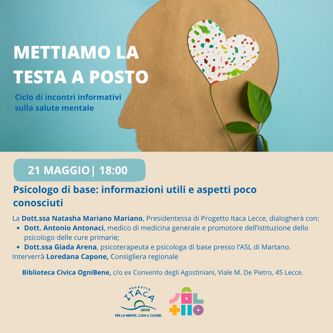 Mettiamo la testa a posto: incontro informativo e formativo sulla salute mentale