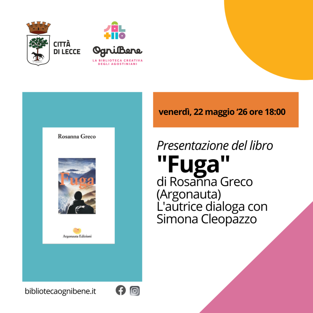 Presentazione del libro &ldquo;Fuga&rdquo; di Rosanna Greco (Argonauta)