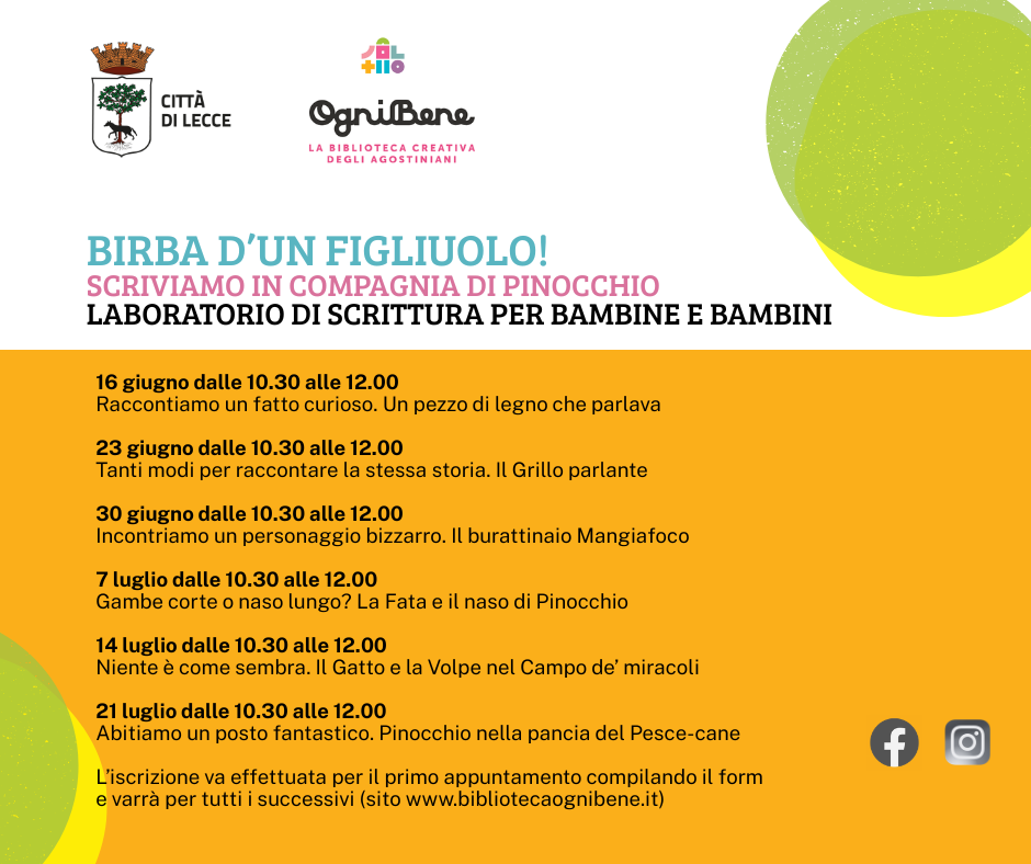 Birba d&rsquo;un figliuolo! Scriviamo in compagnia di Pinocchio