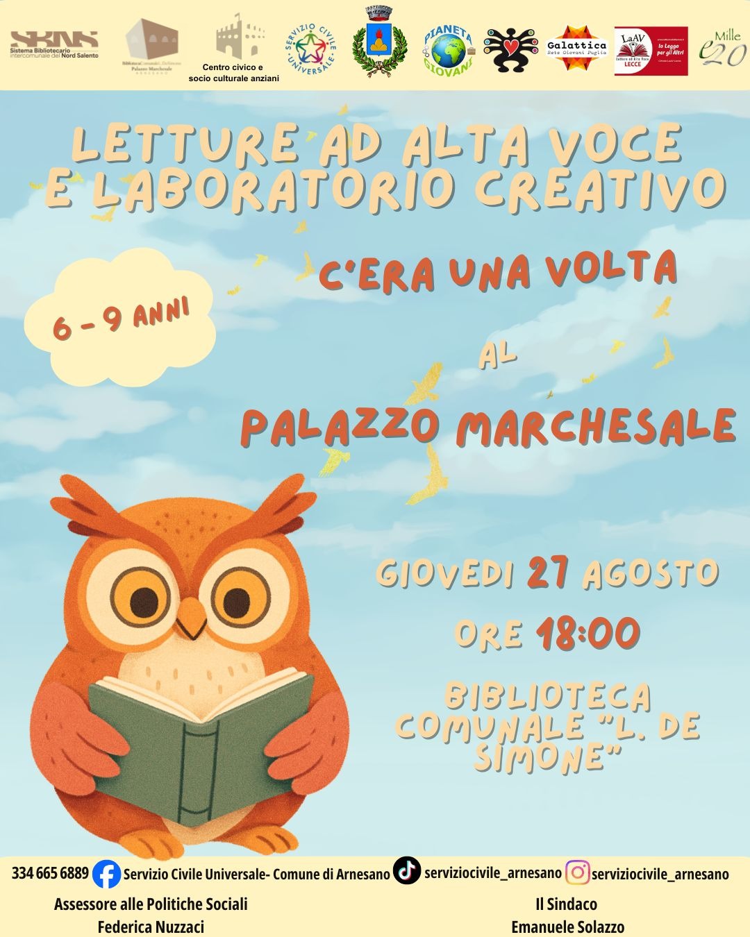 LETTURE AD ALTA VOCE E LABORATORIO CREATIVO!