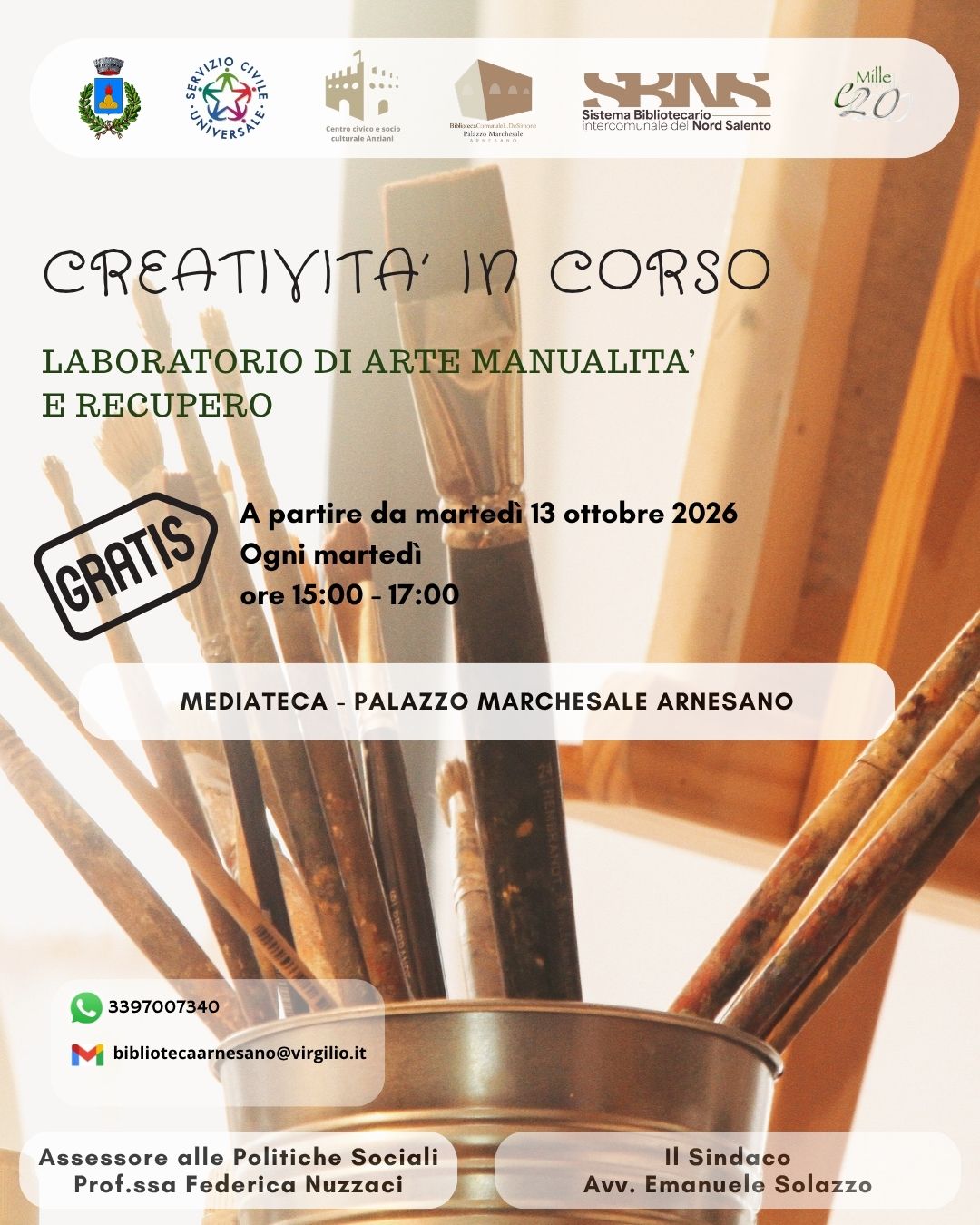 Creativit&agrave; in corso &ndash; Laboratorio di arte manualit&agrave; e recupero