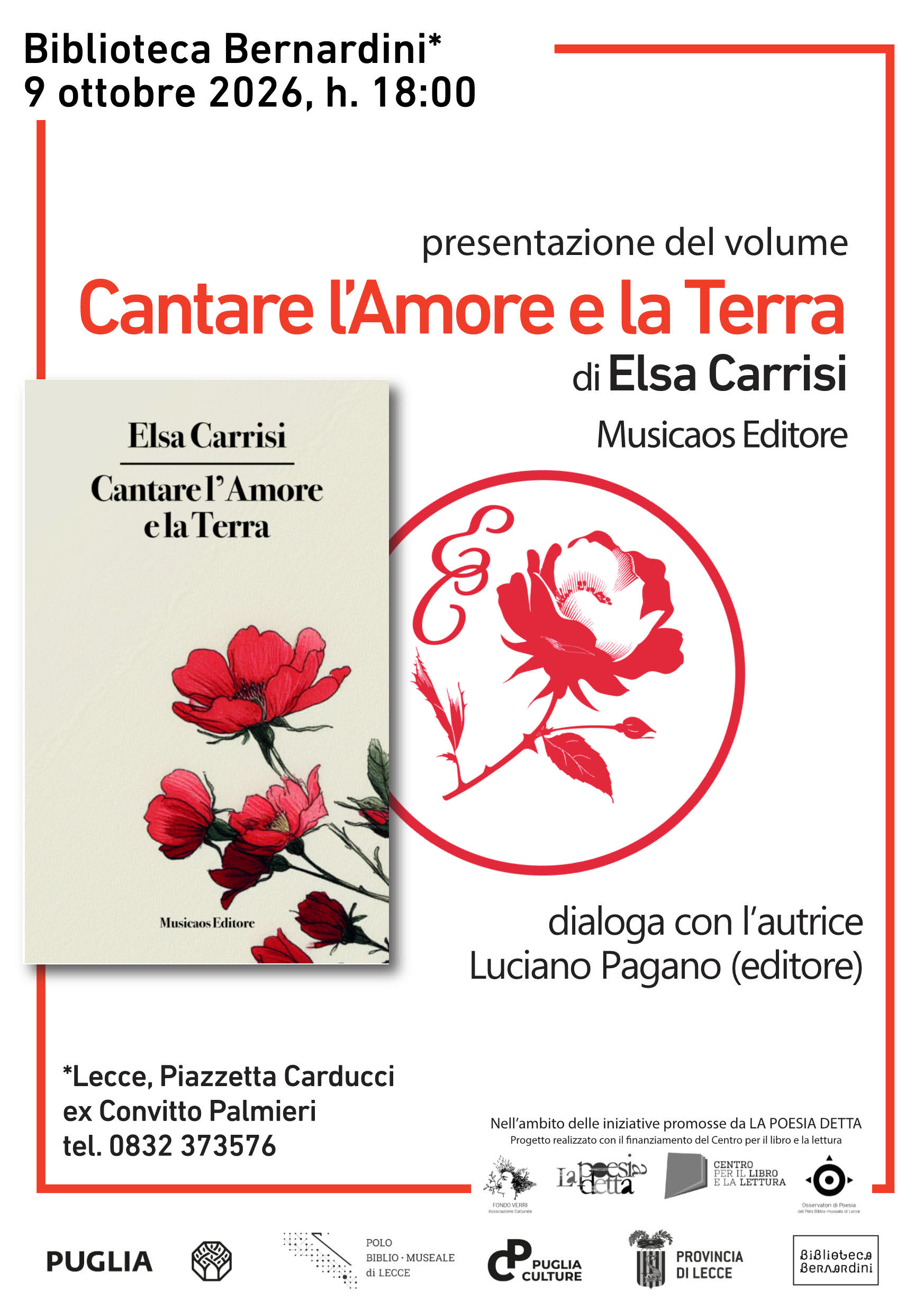 Presentazione del volume  &ldquo;Cantare l&rsquo;Amore e la Terra&rdquo;