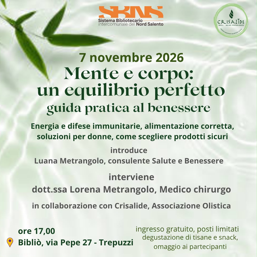 Incontro &ldquo;Guida pratica al benessere"